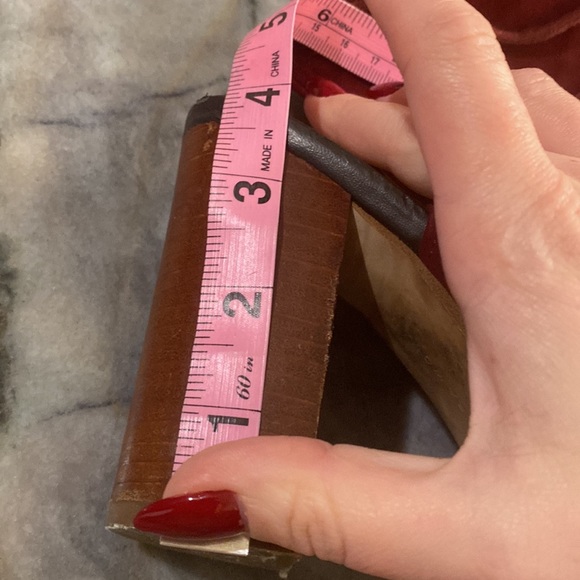 Zara Burgundy Suede-like Open Toe Lace Up Block Heels | Gently Used - Picture 7 of 7